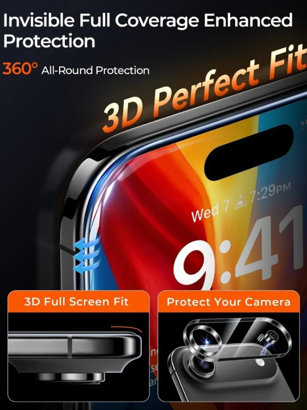 iPhone 17 Screen Protector & Camera Lens - 9H Tempered Glass, Zero Bubble, HD